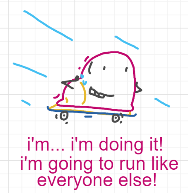 A panel from Running Duos, episode four of the Board Boards object show by Furretwalk/WalkingFurret.